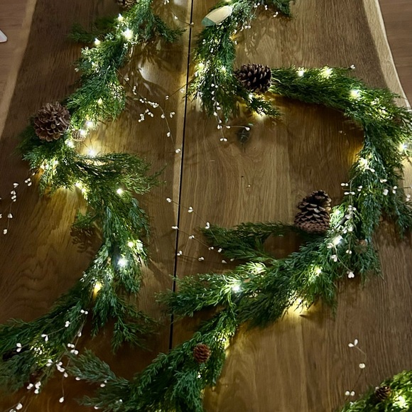 Viral Norfolk Pine Real Touch Garland 9ft by Aspen VHTF TIKTOK FAMOUS Pre Lit - Picture 5 of 16